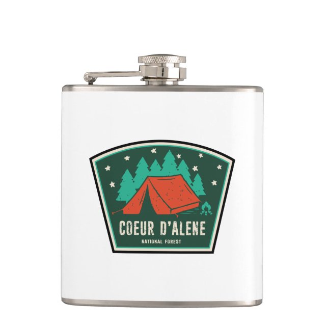 Coeur D'Alene National Forest Camping Flask (Front)