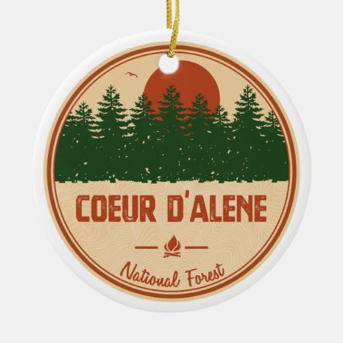 Coeur DAlene National Forest Ceramic Ornament