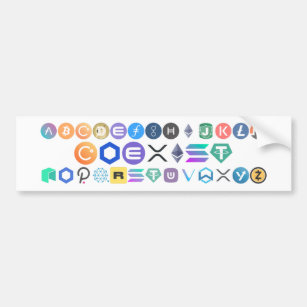 COEXIST Cryptocurrency Logos Bumper Sticker