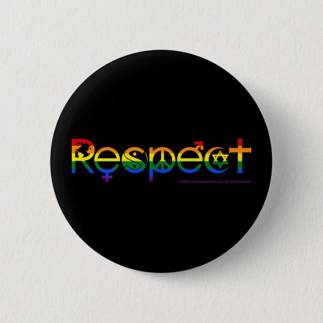 Coexist with Respect Gay Pride Button (Front)