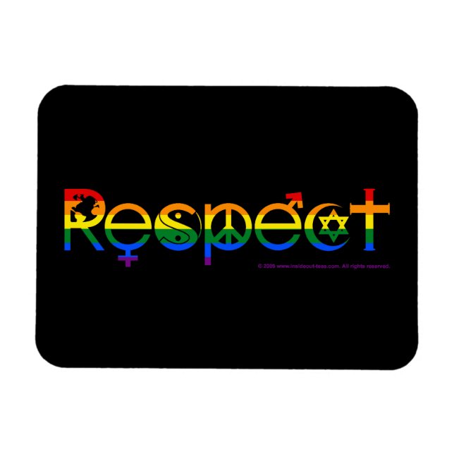 Coexist with Respect Gay Pride Magnet (Horizontal)
