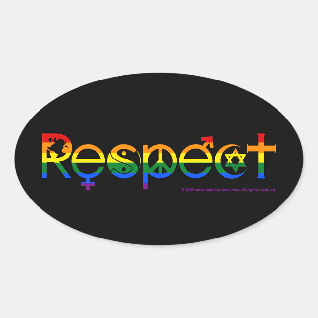 Coexist With Respect Gay Pride Oval Sticker Zazzle