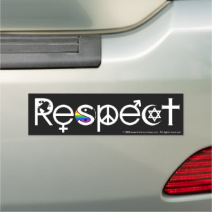Coexist with Respect Gay Pride Rainbow Yin Yang Car Magnet