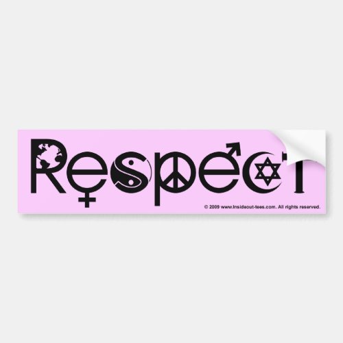 Coexist with Respect _ Peace Kindness  Tolerance Bumper Sticker