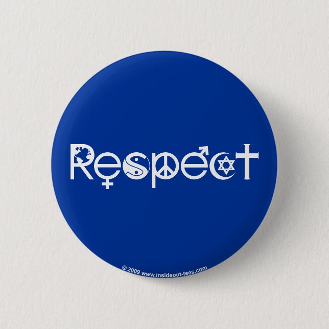 Coexist with Respect - Peace Kindness & Tolerance Button (Front)