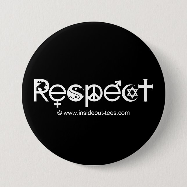 Coexist with Respect - Peace Kindness & Tolerance Button (Front)