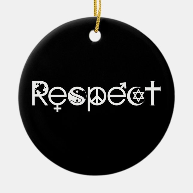Coexist with Respect - Peace Kindness & Tolerance Ceramic Ornament (Front)