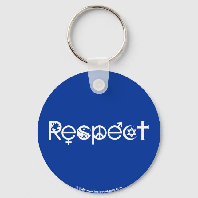 Coexist with Respect - Peace Kindness & Tolerance Keychain (Front)