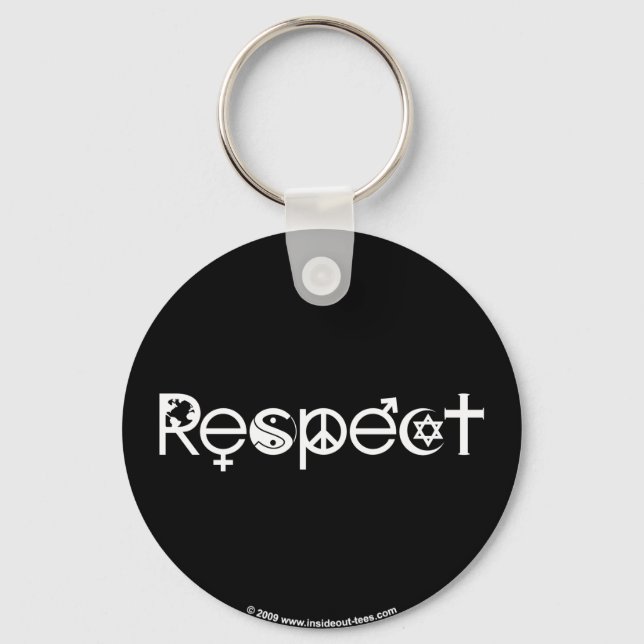 Coexist with Respect - Peace Kindness & Tolerance Keychain (Front)