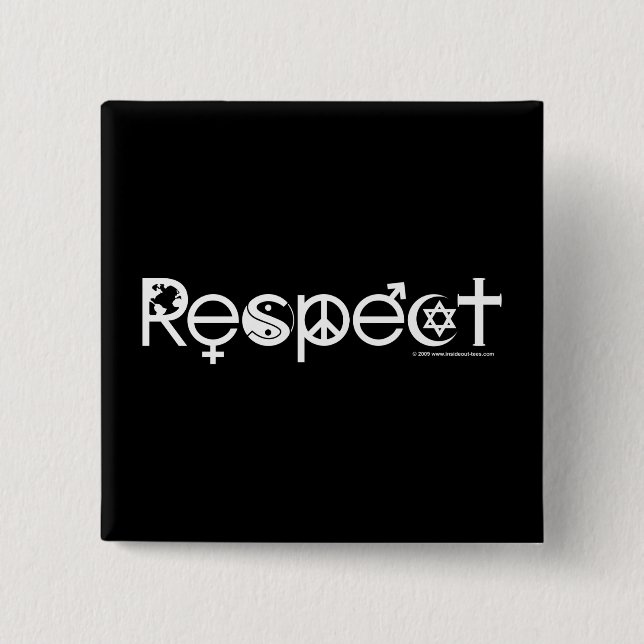 Coexist with Respect - Peace Kindness & Tolerance Pinback Button (Front)