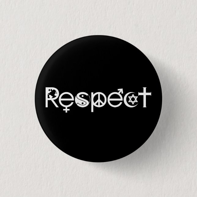 Coexist with Respect - Peace Kindness & Tolerance Pinback Button (Front)