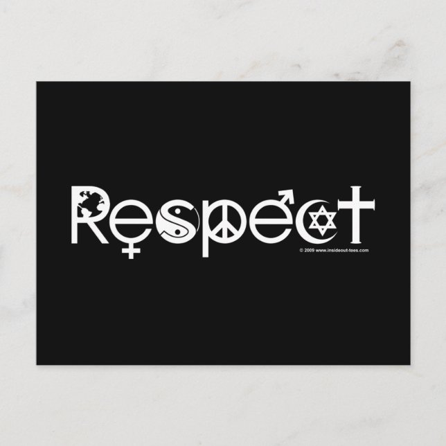 Coexist with Respect - Peace Kindness & Tolerance Postcard (Front)