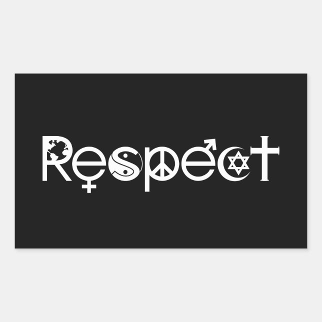 Coexist with Respect - Peace Kindness & Tolerance Rectangular Sticker (Front)