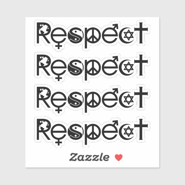 Coexist with Respect - Peace Kindness & Tolerance Sticker (Sheet)
