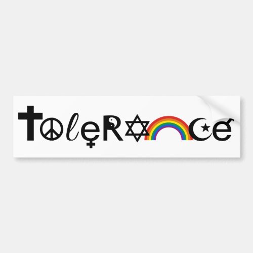 COEXIST WITH TOLERANCE _png Bumper Sticker