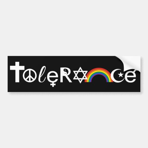 COEXIST WITH TOLERANCE WHITE _png Bumper Sticker