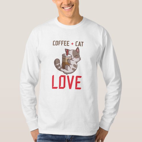 Coffe and Cat love T_Shirt