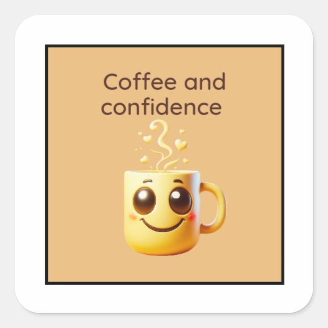 Coffe And Confidence Sticker (Front)