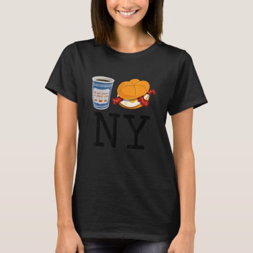 Coffe And Hamburger Bacon Egg NY Retro Vintage Gra T_Shirt