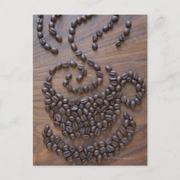 Coffe Cup Illustrated Using Coffee Beans Postcard by prophoto at Zazzle