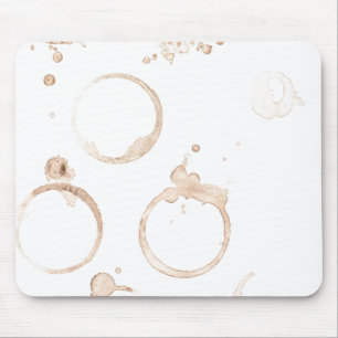 Coffe cup stain brown and white mouse pad