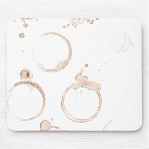 Coffe cup stain brown and white mouse pad