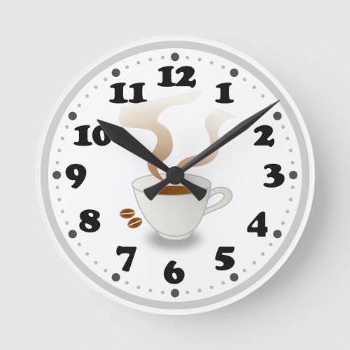 Coffe  Cute Kitchen Gifts Round Clock