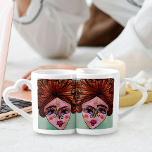 Coffe Mug Set (Whimsical Woman - 01)