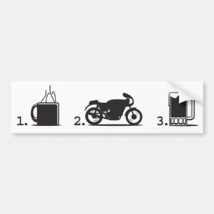 coffee, 2wheels, & beer - bumper sticker