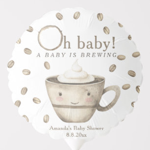 Coffee A baby is brewing Baby shower Balloon