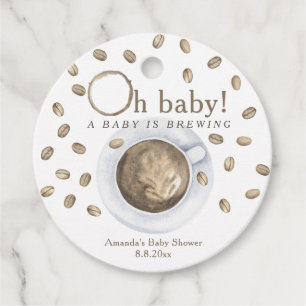 Coffee A baby is brewing Baby shower Favor Tags