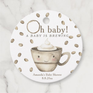 Coffee A baby is brewing Baby shower  Favor Tags