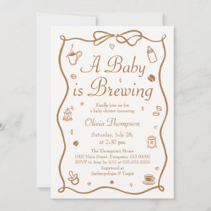 Coffee A Baby is Brewing Baby Shower Invitation