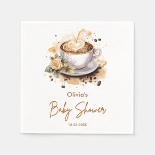Coffee A Baby is Brewing Baby Shower Napkins