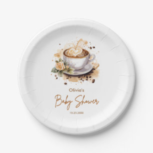 Coffee A Baby is Brewing Baby Shower Paper Plates