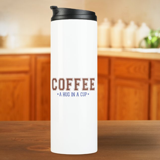 Coffee: A Hug in a Cup Varsity Lettering Tumbler (Creator Uploaded)