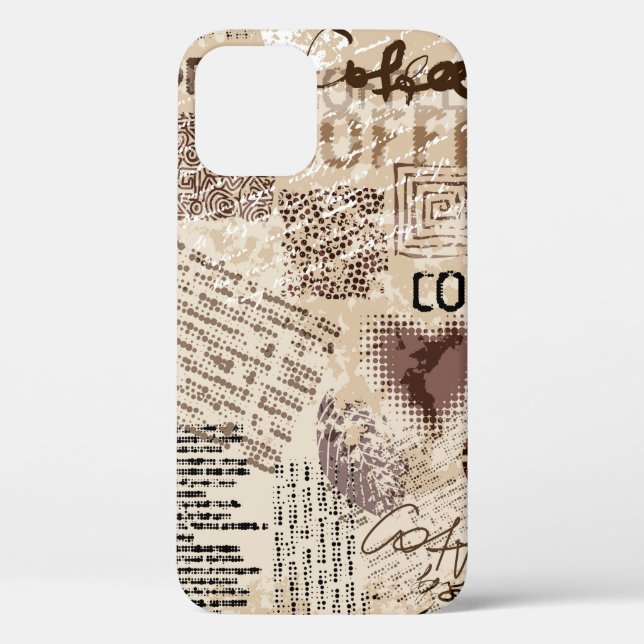 Coffee. Abstract coffee pattern on brown backgroun Case-Mate iPhone Case (Back)