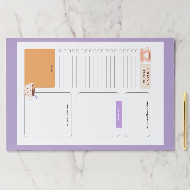 coffee accent to do list Large Tearaway Paper Pad (Insitu)