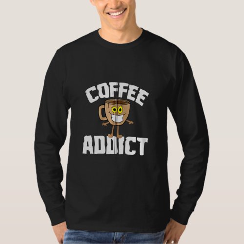 Coffee Addict Cute Big Caffeine   Zip  T_Shirt