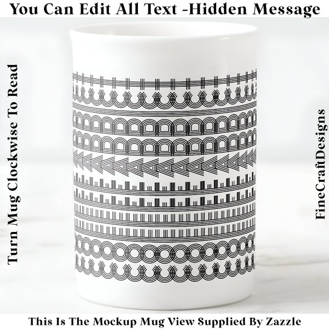 Coffee Addict Hidden Message Funny Novelty 111B Bone China Mug (Creator Uploaded)