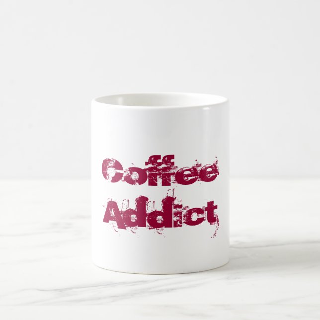 Coffee Addict in Red Grunge Font Mug (Center)