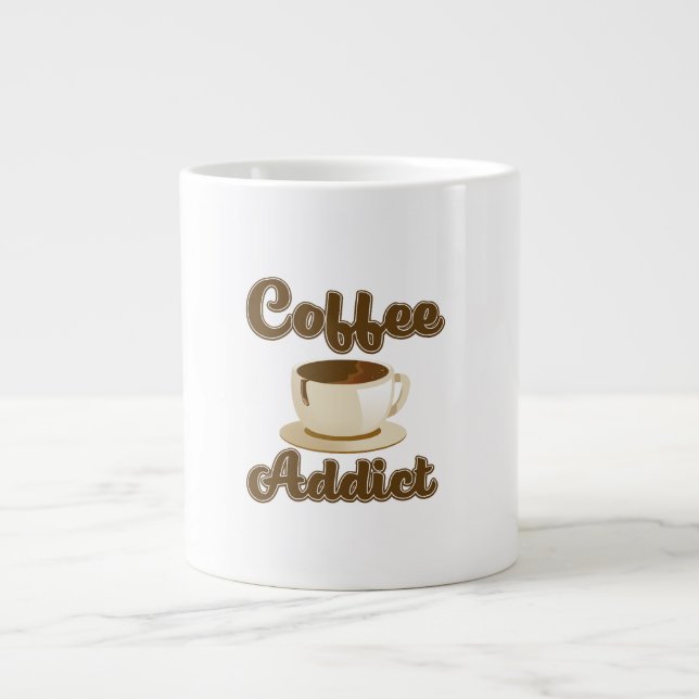 Coffee Addict retro logo Giant Coffee Mug (Front)