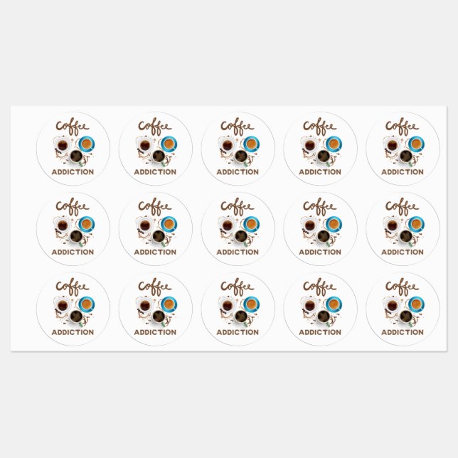 coffee addiction labels (Sheet)