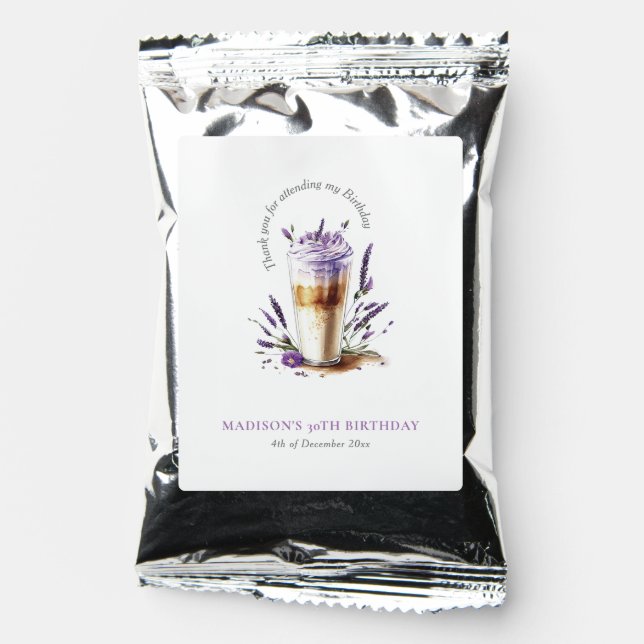 Coffee Adult Birthday Simple elegant Personalized Coffee Drink Mix (Front)