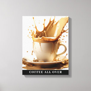 COFFEE ALL OVER Stretched Canvas Print