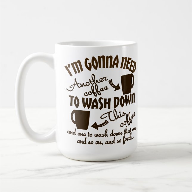 Coffee Allegiance Comical Caffeine Typography Mug (Left)