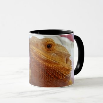 Coffee Almost Here Cute Bearded Dragon Face Mug by HappyGabby at Zazzle