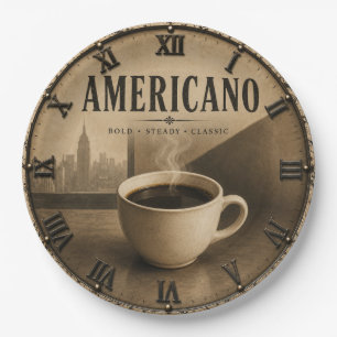 Coffee Americano Vintage  Paper Plates