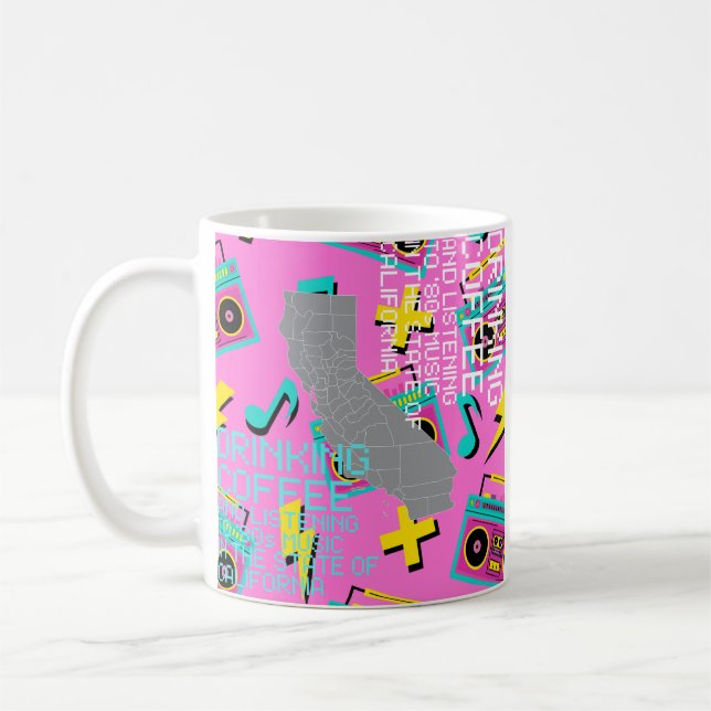 Coffee and '80s Music in California  Coffee Mug (Left)
