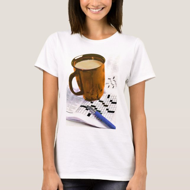 Coffee and a Crossword Puzzle T-Shirt (Front)